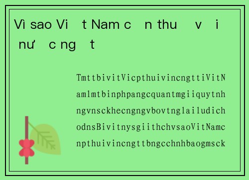 Vì sao Việt Nam cần thuế với nước ngọt